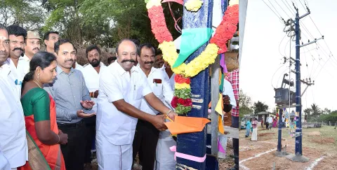 அதிகரம் கிராமத்தில் புதிய மின்மாற்றி செயல்பாட்டினை அமைச்சர் பெரியகருப்பன் தொடங்கி வைத்தார்.