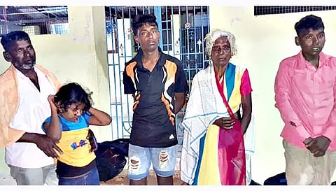 இலங்கையில் இருந்து ஒரே குடும்பத்தை சேர்ந்த 5 பேர் அகதிகளாக தனுஷ்கோடி வருகை