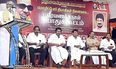 பொதுக்கூட்டத்தில் கல்யாணசுந்தரம் எம்.பி. பேசியனார்.