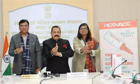 உலகின் முதல் நாசி வழி கொரோனா தடுப்பு மருந்தை அறிமுகம் செய்து வைத்தார் மத்திய மந்திரி