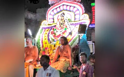 அம்பாள் அலங்கார கோலத்தில் வீதி உலா வலம் வந்த போது எடுத்த படம்.