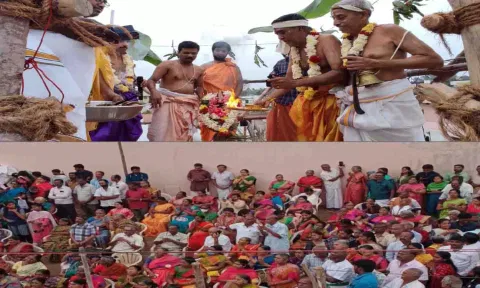 மகா கும்பாபிஷேகம் நடைப்பெற்ற காட்சி.