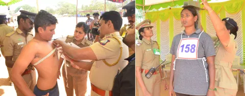 கோவையில் இன்று போலீஸ் பணிக்கு உடல் தகுதி தேர்வு