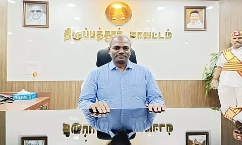 திருப்பத்தூரில் புதிதாக பொறுப்பேற்றுக்கொண்ட கலெக்டர் பாஸ்கர பாண்டியன்.