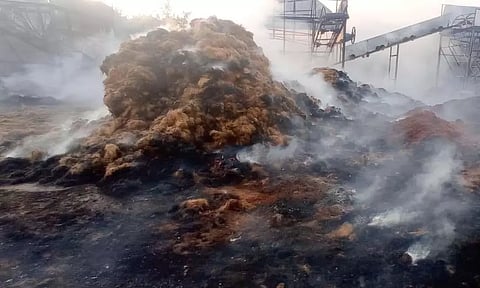 நார் மில் எரிந்து சேதம்