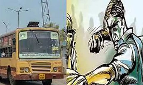 அரசு பஸ் கண்டக்டர், டிரைவர் மீது தாக்குதல்