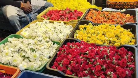 பரமத்திவேலூர் பகுதியில் பூக்களின் விலை உயர்வு
