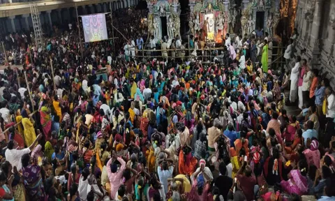 திருவதிகை விரட்டானேசுவரர் கோவிலில் நடந்த லிங்கோற்பவர் பூஜையில் கலந்து கொண்ட பக்தர்களை படத்தில் காணலாம்.