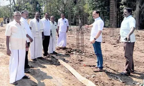 எரிவாயு தகன மேடை அமைக்கும் பணி.