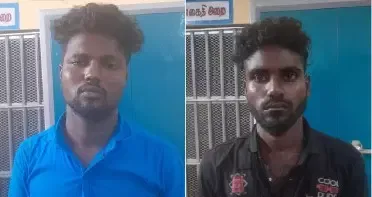 கைது செய்யப்பட்ட வாலிபர்களை படத்தில் காணலாம்.