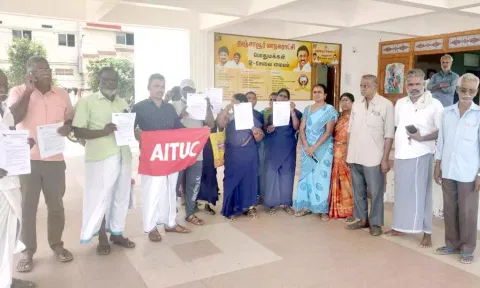 ஒப்பந்த முறையில் ஆள் எடுக்கும் அரசாணைகளை ரத்து செய்ய வேண்டும் - ஏ.ஐ.டி.யூ.சி மனு