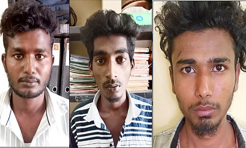 நகை பறிப்பில் கைதான வாலிபர்கள்.&nbsp;