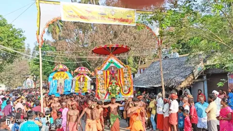 ஊர்வலத்தில் கலந்து கொண்ட திரளான பக்தர்கள்.