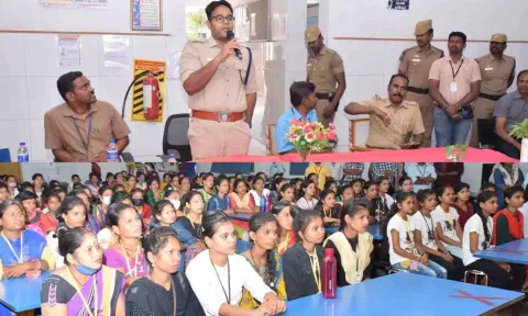 வடமாநில தொழிலாளர்களிடையே திருப்பூர் மாவட்ட போலீஸ் சூப்பிரண்டு சசாங் சாய் விழிப்புணர்வு ஏற்படுத்தி பேசியபோது எடுத்தபடம்.