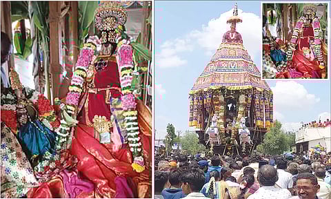 திருவெள்ளறை பெருமாள் கோவில் தேரோட்டம்: திரளான பக்தர்கள் வடம் பிடித்து இழுத்தனர்