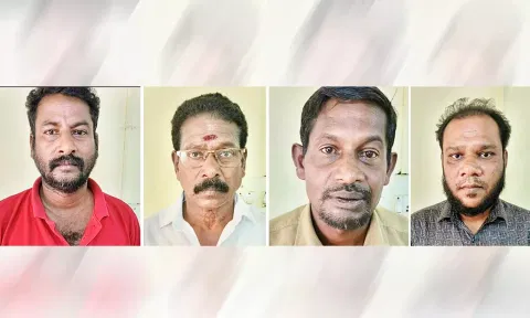 கைதான 4 பேர்.
