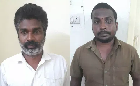 சரக்கு வேனில்  1212 மதுபாட்டில்கள் கடத்திய 2 பேர் கைது