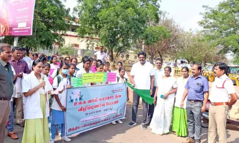 விழிப்புணர்வு பேரணியை மேயர் சண் ராமநாதன் தொடங்கி வைத்தார்.