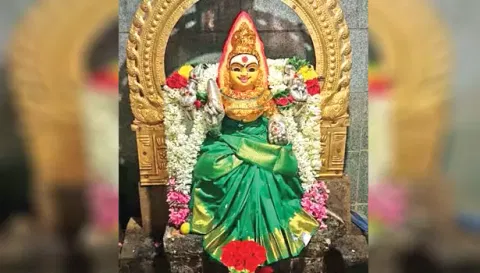 மகா மாரியம்மன் சிறப்பு அலங்காரத்தில் அருள்பாலித்த காட்சி.&nbsp;