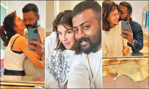 நடிகை ஜாக்குலின் பெர்னான்டசுடன் சுகேஷ் சந்திரசேகர் (பழைய படங்கள்).