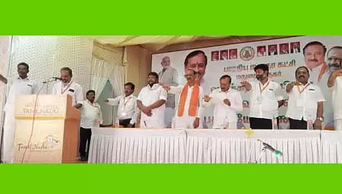 தி.மு.க. ஆட்சியை அகற்றாவிட்டால் தமிழகம் பாலைவனமாகும்; எச்.ராஜா பேச்சு