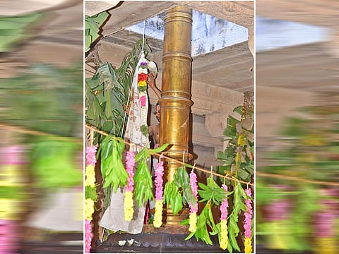 பிரம்மோற்சவ திருவிழா இன்று காலை கொடியேற்றத்துடன் தொடங்கிய காட்சி.