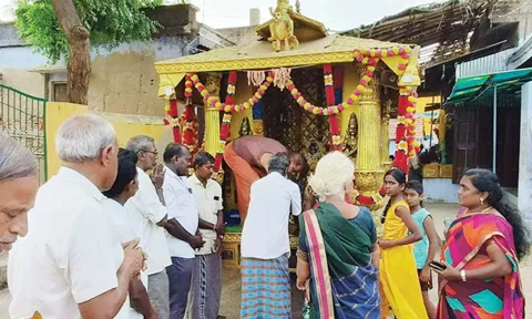 தென்திருப்பேரையில் பா.ஜ.க. சார்பில் அய்யப்ப ரதத்திற்கு வரவேற்பு