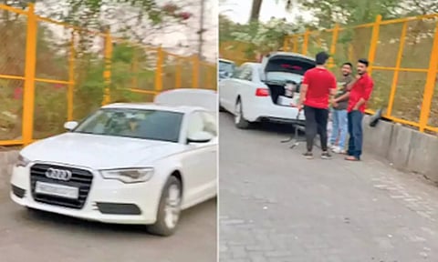 ஆடி காரில் டீ விற்கும் வாலிபர்