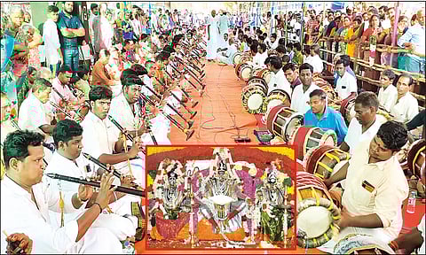 108 நாதஸ்வர, தவில் வாத்தியங்களுடன் அழகுமுத்து அய்யனாருக்கு திருக்கல்யாணம்