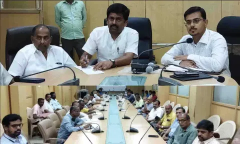 மேயர் தினேஷ்குமார் தலைமையில் கூட்டம் நடைபெற்ற காட்சி.&nbsp;