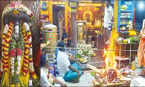 கோவில்களில் குருப்பெயர்ச்சி வழிபாடு: பரிகார பூஜை செய்து பக்தர்கள் தரிசனம்