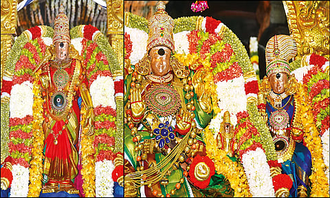 நான்கு மாசி வீதிகளில் 600 விளக்குகள்: மின்னொளியில் வலம் வந்த மீனாட்சி-சுந்தரேசுவரர்