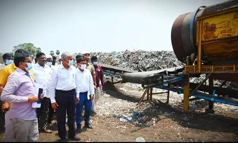 சின்னசேலம் பேரூராட்சி குப்பை கிடங்கை கூடுதல் தலைமைச் செயலாளர் நேரில் ஆய்வுசெய்தார்.