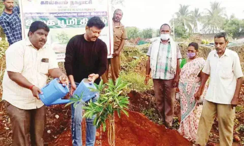 காங்கயத்தில் உலக பூமி தினவிழா நடைபெற்ற காட்சி.