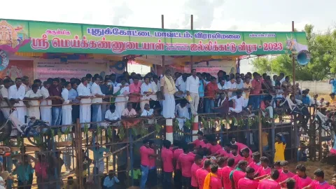 சித்திரை திருவிழாவை முன்னிட்டு ஜல்லிக்கட்டு போட்டி