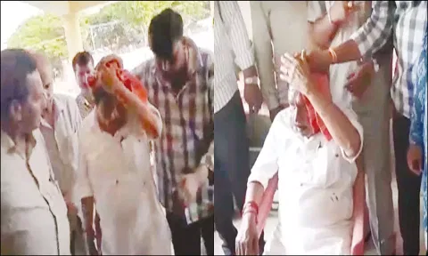 பரமேஸ்வரை ஆதரவாளர்கள் ஆஸ்பத்திரிக்கு சிகிச்சைக்காக அழைத்து சென்ற காட்சி.