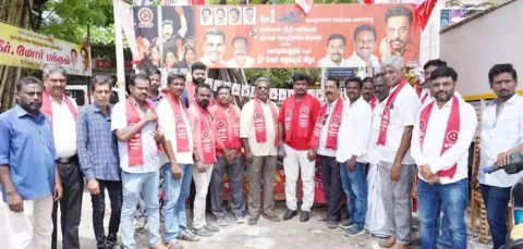 தொழிற்சங்க கொடியேற்று விழா