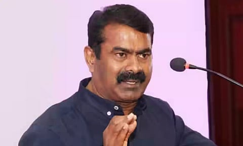 மேகதாது அணை கட்ட வாக்குறுதி: காங்கிரசை ஆதரிக்கும் முடிவை தி.மு.க. கைவிட வேண்டும்- சீமான் அறிக்கை