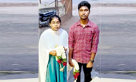 காதல் திருமண ஜோடி பாதுகாப்பு கேட்டு தஞ்சம்