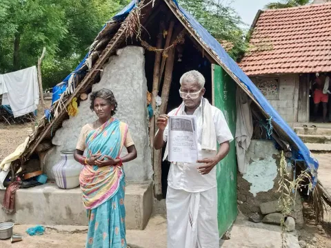 பாதிக்கப்பட்ட  விவசாயி முனியசாமி.