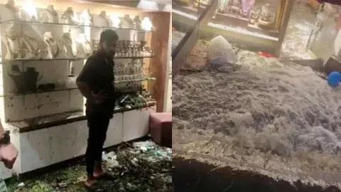 நகைக்கடைக்குள் புகுந்த மழைநீர்- அடித்து செல்லப்பட்ட 2.50 கோடி மதிப்பு தங்கம்: அதிர்ச்சியடைந்த உரிமையாளர்