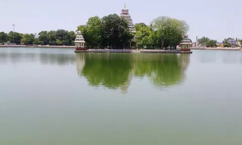 கழிவுநீர்-குப்பைகள் தேங்கி துர்நாற்றம் வீசும் தெப்பக்குளம்