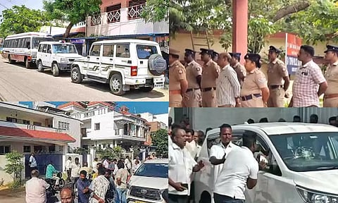 கரூரில் வருமான வரி அதிகாரிகளை தடுத்த விவகாரம்- தி.மு.க.வைச் சேர்ந்த 8 பேர் கைது