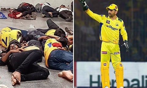 ஐபிஎல் இறுதிப்போட்டியை காண அகமதாபாத் ரெயில் நிலையத்தில் உறங்கிய சிஎஸ்கே ரசிகர்கள்