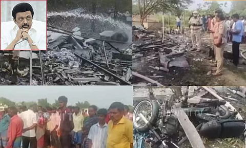 சேலம் பட்டாசு குடோன் தீ விபத்தில் 3 பேர் பலி- ஆறுதல் கூறி நிவாரணம் அறிவித்தார் முதலமைச்சர்