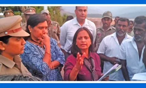 வனத்துறை முதன்மை செயலாளர் சுப்ரியா சாஹூவிடம் மனு அளித்த மக்கள்.