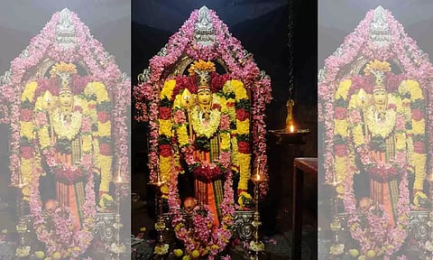 முத்துக்குமாரசுவாமி சிறப்பு அலங்காரத்தில் அருள் பாலித்த காட்சி.