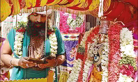 பழனி பெரியநாயகி அம்மன் கோவிலில் தெய்வானை அம்மனிடம் திருஊடல் நிகழ்ச்சி நடந்தபோது எடுத்த படம்.