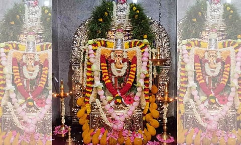 சிறப்பு அலங்காரத்தில் சக்தி விநாயகர் பக்தர்களுக்கு அருள் பாலித்த காட்சி.