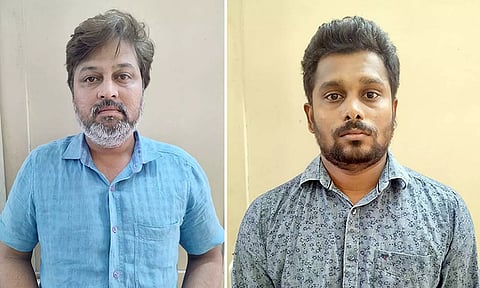 நிதி நிறுவன மோசடி வழக்கில் தைதான 2 பேரை படத்தில் காணலாம்.